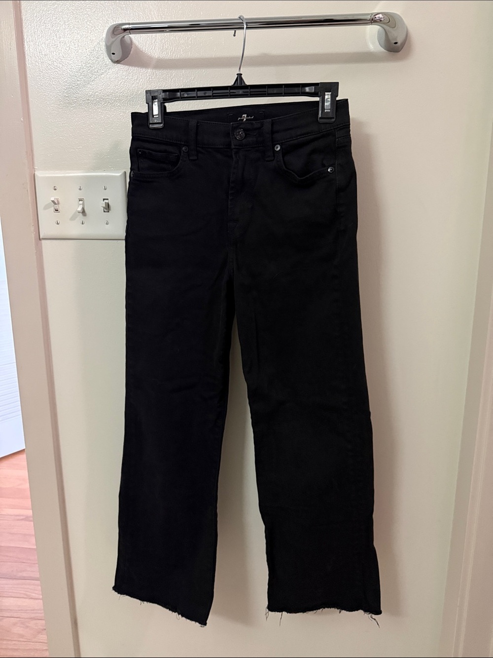 7 For All Mankind Black Straight-Leg Women's Jeans